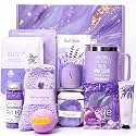Lavender Spa Gift Baskets for Women - 10 Pcs Happy Birthday Gifts for Women, Unique Relaxation Spa Gift Christmas Ideas Relaxing, Valentine's Day Self-Care Gift Basket for Mom, Wife, Girlfriend