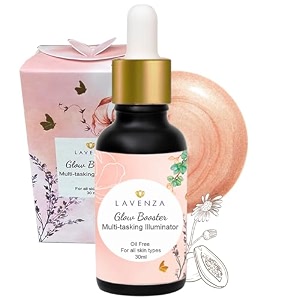 lavenza liquid highlighter amp face illuminator  glass skin dewy glow drops  silicone amp oil free strobe cream with marula vitamin b5 amp organic floral water  vegan  30ml