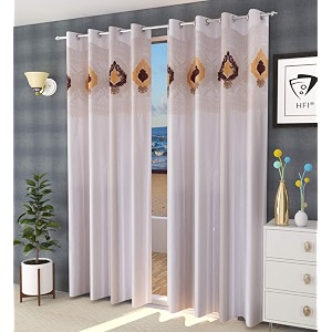 LaVichitra Polyester Door Curtain with Designer Net