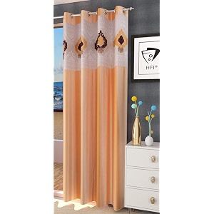 LaVichitra Polyester Door Curtain with Designer Net