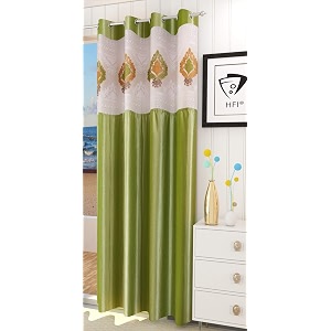 LaVichitra Polyester Door Curtain with Designer Net