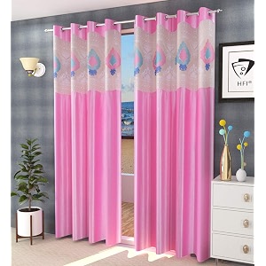 LaVichitra Polyester Door Curtain with Designer Net