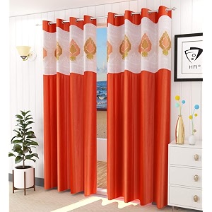 LaVichitra Polyester Door Curtain with Designer Net