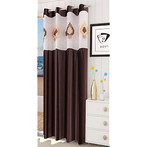 LaVichitra Polyester Door Curtain with Designer Net