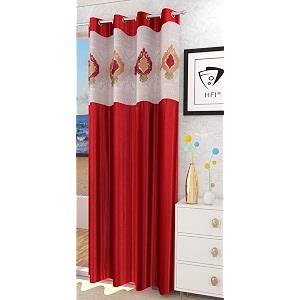 LaVichitra Polyester Door Curtain with Designer Net