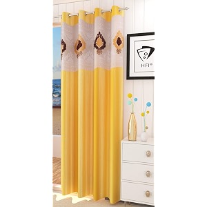 LaVichitra Polyester Door Curtain with Designer Net