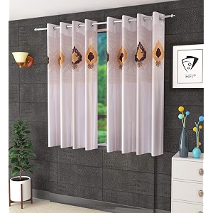 LaVichitra Polyester Window Curtain with Designer Net