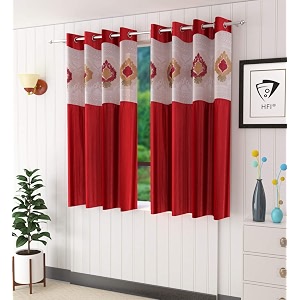 LaVichitra Polyester Window Curtain with Designer Net