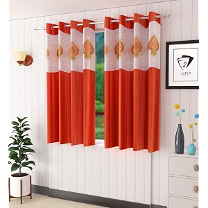 LaVichitra Polyester Window Curtain with Designer Net