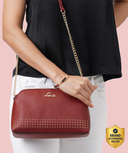 lavie maroon sling bag stud hemi