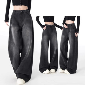Lavish Baggy Fit Women Black Jeans