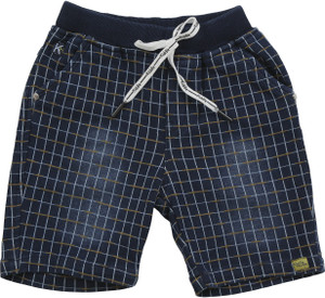 lavish club short for boys casual checkered denim blue pack of 1