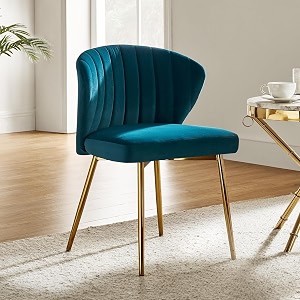 velvet dining chairs modern small armless accent chair with gold metal legs living room upholstered cute side chair elegant tufted back vanity chair for bedroombeauty room teal