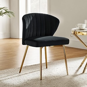 velvet dining chairs modern small armless accent chair with gold metal legs living room upholstered cute side chair elegant tufted back vanity chair for bedroombeauty room black