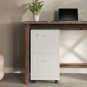 Lavish Home 2-Drawer Wooden File Cabinet with Lock, White, 16” x 27”