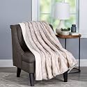 Lavish Home Faux Fur Throw Blanket, Pearl White, 60” x 70”