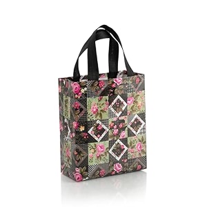 lavya extra-small size pack of 20 pcs rose flower printed non-woven laminated fabric reusable eco-friendly party return gift bags extra-small - 675x9x3 inch