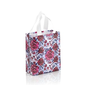 lavya extra-small size pack of 20 pcs rose flower printed non-woven laminated fabric reusable eco-friendly party return gift bags extra-small - 675x9x3 inch
