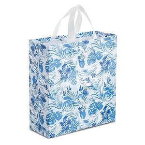 lavya large size pack of 10 pcs rose flower printed non-woven laminated fabric reusable eco-friendly party return gift bags large - 13x14x5 inch