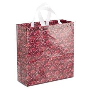 lavya large size pack of 10 pcs rose flower printed non-woven laminated fabric reusable eco-friendly party return gift bags large - 13x14x5 inch