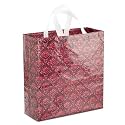 Lavya Large Size Pack of 10 Pcs Rose Flower Printed Non-Woven Laminated Fabric Reusable Eco-Friendly Party Return Gift Bags (Large - 13x14x5 Inch)