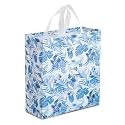 Lavya Large Size Pack of 10 Pcs Rose Flower Printed Non-Woven Laminated Fabric Reusable Eco-Friendly Party Return Gift Bags (Large - 13x14x5 Inch)