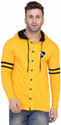 Lawful Casual Men Solid Casual Yellow Shirt
