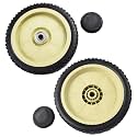 Lawn Mower Front and Rear Drive Wheels Compatible for Honda HRJ216 HRJ215 HRJ196, Rear Diameter 20.5 cm, Front Diameter 19.5 cm, Includes Hub Cover(front)