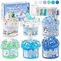 LAWOHO 6 Pack Blue Slime Kit for Girls Ages 8-12, Cloud Slime Birthday Gift