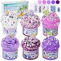LAWOHO 6 Pack Purple Slime Kit for Kids, Beach Cloud Butter Clear Slime Set