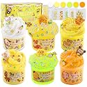 LAWOHO 6 Pack Slime Kit, Gradient Yellow DIY Slime Making Kit for Kids