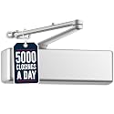 Lawrence Extra Heavy Duty Door Closer Commercial Grade 1 - Adjustable 6-Speed Delayed-Action Door Control with 3 Pistons – Flexible Installation with Included Hardware - Embassy Series LH8016