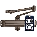 Lawrence Medium/Heavy Duty Door Closer Commercial Grade 1 - Surface-Mounted Commercial Automatic Door Closer with Adjustable 6-Speed Control and 3 Valves - Embassy Series LH5016