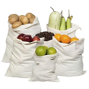 laxis vegetable storage bag for fridge and market - cotton