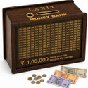 LAXIT Piggy Bank 100000 money saver box Cash Saving box Coin Gullak kids Adults Wooden Coin Bank