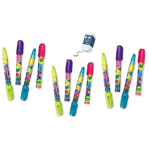 laxmi collection 12 pcs stacking 5 in 1 rocket pen type erasers rubber for kids-multicolor pack of 12