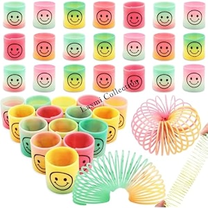 laxmi collection 15 pcs spring rainbow magic fidget mini coil springs toys for kids birthday return gifts for boys and girls in bulk multicolor pack of 15