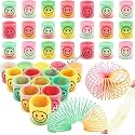 Laxmi Collection 15 Pcs Spring Rainbow Magic Fidget Mini Coil Springs Toys for Kids Birthday Return Gifts for Boys and Girls in Bulk Multicolor (Pack of 15)