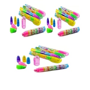 laxmi collection 15 pcs stacking 5 in 1 rocket pen type erasers rubber for kids-multicolor pack of 15