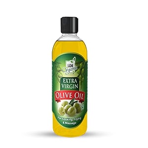 laxmi organic extra virgin olive oil 200ml  cold pressed jaitun ka tel  100 pure amp unrefined edible olive oil for cooking salad dressing amp sauting  multipurpose oil for hair skin amp baby massage