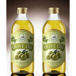 laxmi organic pure olive oil 2l  cold pressed jaitun ka tel for cooking hair care amp baby massage  multi-purpose edible oil for heart health skin amp hair nourishment