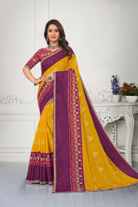 Laxmipati sarees Printed Saree with Attached Blouse