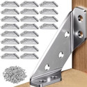 Laxvila 20Pcs Stainless Steel Corner Brackets for Shelves Cabinets Furniture Support DIY 40 mm Shelf Bracket (Stainless Steel)