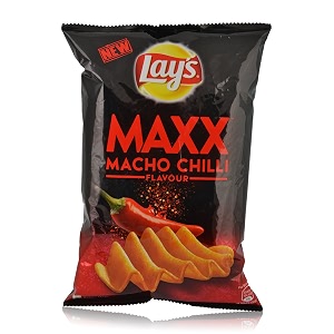 lay39s maxx potato chips-macho chilli flavour 58 gram pack