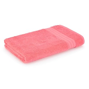 layers home easy 100 cotton 450 gsm bath towel - paradise pink peach - pack of 1 for menwomen soft highly absorbent towels 150 l x 75 w cm
