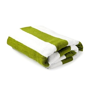 layers miami green cabana stripes pool towel 550 gsm xl size beach towel - pack of 1 bath towels for home hotel spa gym pool amp more 90 x 180 cm