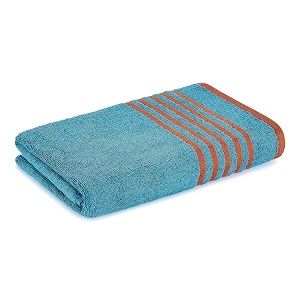 layers tuscany 100 cotton 380 gsm bath towel - hardo blue - pack of 1 for menwomen soft highly absorbent towels 70 x 150 cm