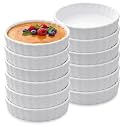 Layhit 12 Pcs,6 oz White Ceramic Creme Brulee Ramekins Bulk, Oven Safe