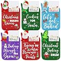 Layhit 18 Pcs Santa Christmas Pot Holders Baking Set Silicone Spatulas