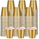 Layhit 200 Pack 2oz Shot Cups Disposable Plastic Mini Glass Cup, Gold